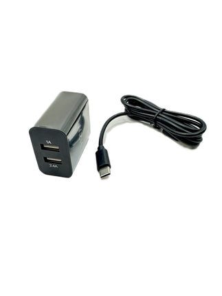 TCD-TC Dual USB A to Type C Fast Travel Charge - Black