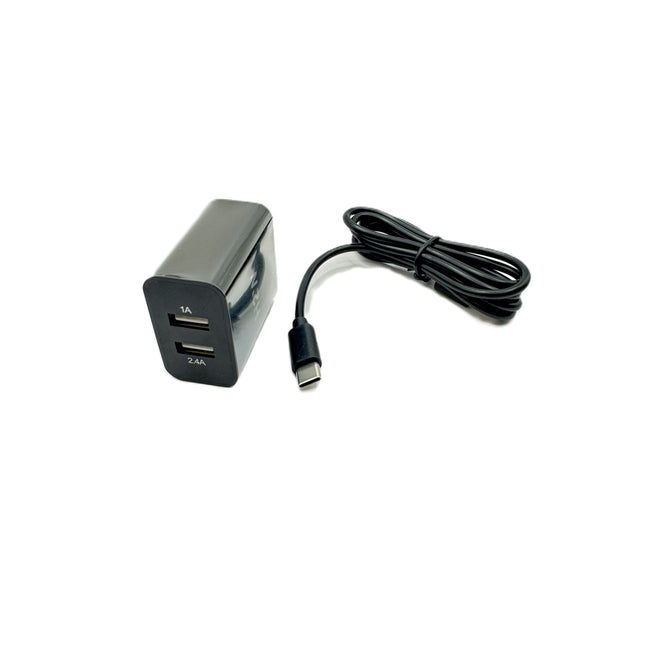TCD-TC Dual USB A to Type C Fast Travel Charge - Black