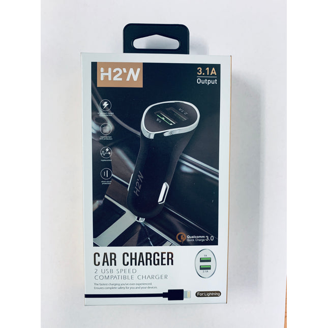 CCD-IPH USB A to Lightning Fast Car Charge - Black