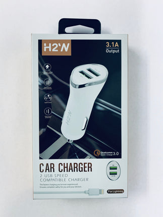 CCD-IPH USB A to Lightning Fast Car Charge - White