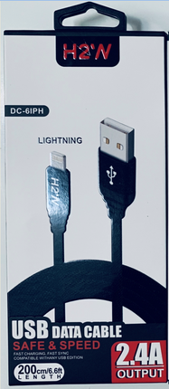 DC-6IPH 6.6ft USB A Lightning Fast Charge & Sync Cable - Black