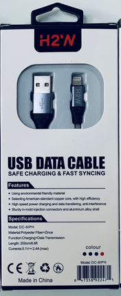 DC-6IPH 6.6ft USB A Lightning Fast Charge & Sync  Cable - Silver