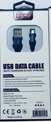 DC-6V8 6.6ft USB A to MicroUSB Fast Charge & Sync Cable - Blue