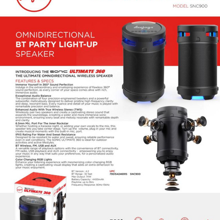 Sonic Ultimate 360 Bluetooth Speaker