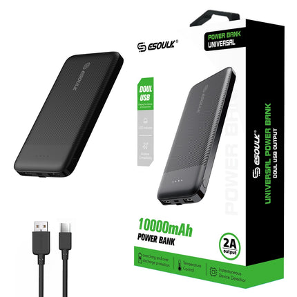 Esoulk EP06 Black - 1000 mAh Output & Doul USB Power Bank
