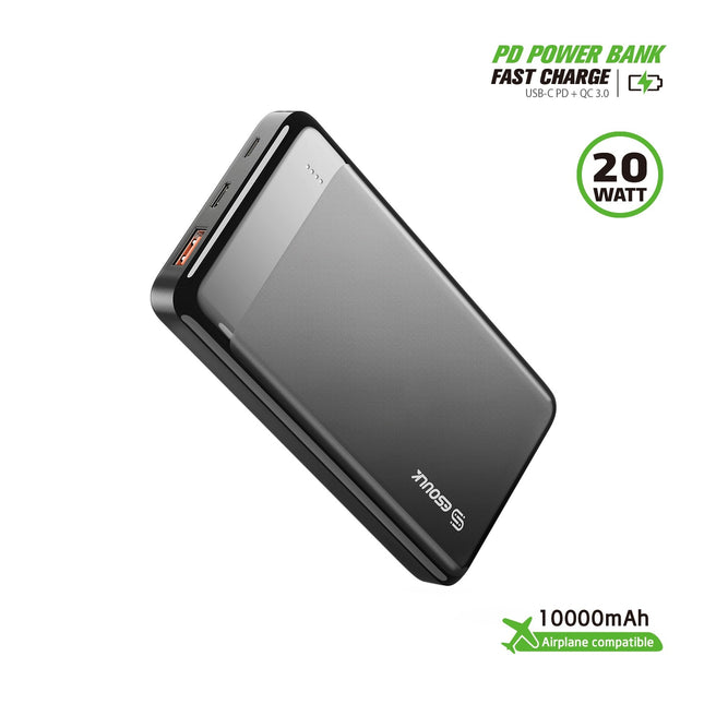 EP26:10000mAh PD20W&QC18W POWER BANK - Black