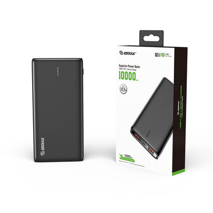 Esoulk EP30-BK:10000mAh PD20W+QC 22.5W POWER BANK