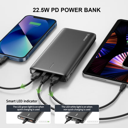 Esoulk EP30-BK:10000mAh PD20W+QC 22.5W POWER BANK