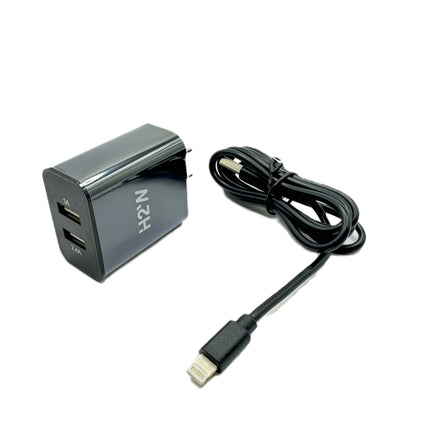 TCD-IPH Dual USB A to Lightning Fast Travel Charge - Black