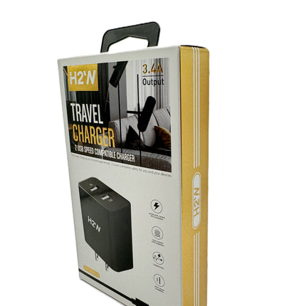 TCD-IPH Dual USB A to Lightning Fast Travel Charge - Black