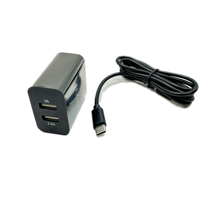 TCD-TC Dual USB A to Type C Fast Travel Charge - Black