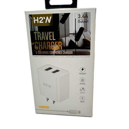 TCD-IPH Dual USB A to Lightning Fast Travel Charge - White