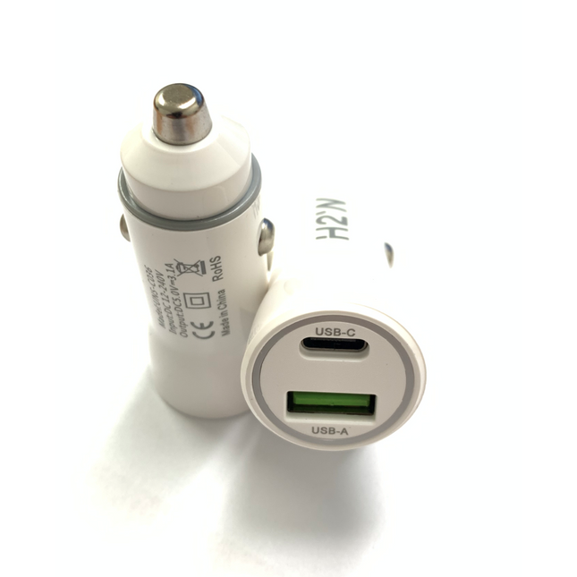 18W USB-C / USB A Car Fast Charger