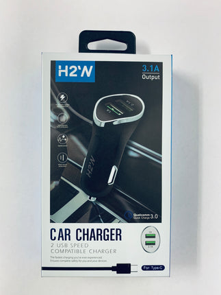CCD-TC USB A to Type C Fast Car Charge - Black