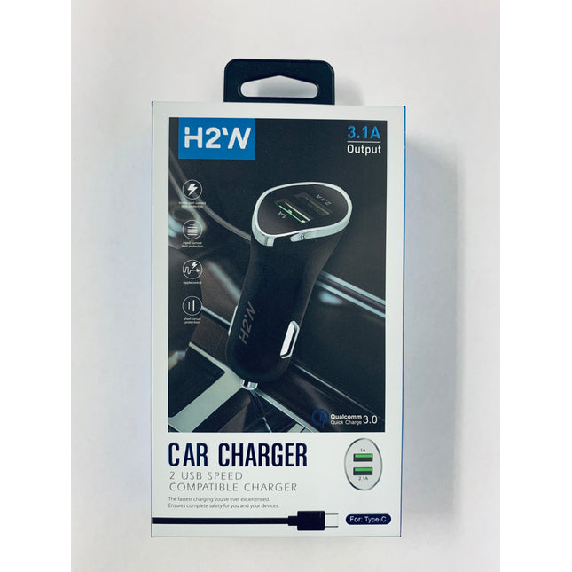 CCD-TC USB A to Type C Fast Car Charge - Black