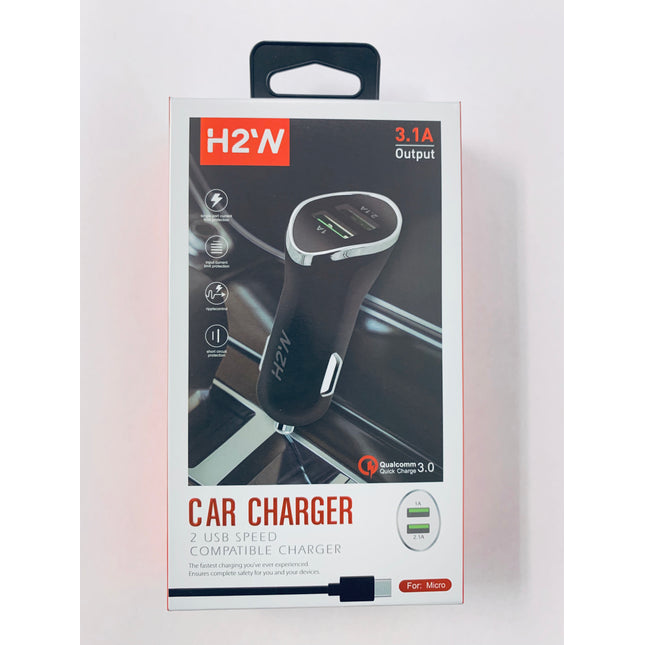 CCD-V8 USB A to MicroUSB Fast Car Charge - Black
