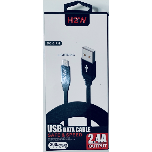 DC-6IPH 6.6ft USB A Lightning Fast Charge & Sync Cable - Black