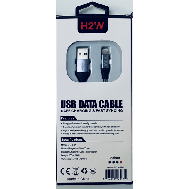 DC-6IPH 6.6ft USB A Lightning Fast Charge & Sync  Cable - Silver