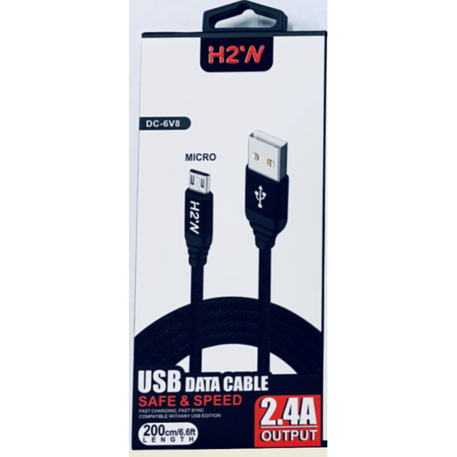 DC-6V8 6.6ft USB A to MicroUSB Fast Charge & Sync Cable - Black