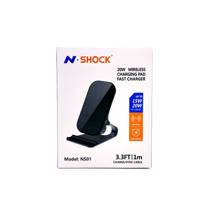 N-Shock 20W Dual Coils Wireless Charger-Black