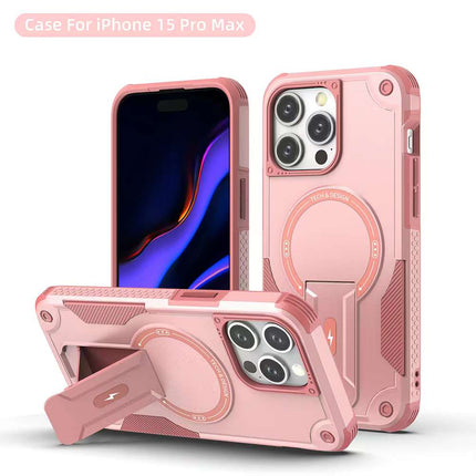 Heavy Duty Magnetic Kickstank Case Cover - Pink