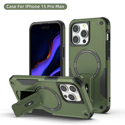 Heavy Duty Magnetic Kickstank Case Cover - Green