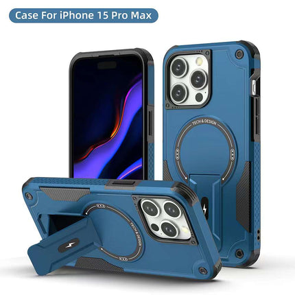 Heavy Duty Magnetic Kickstank Case Cover - Blue