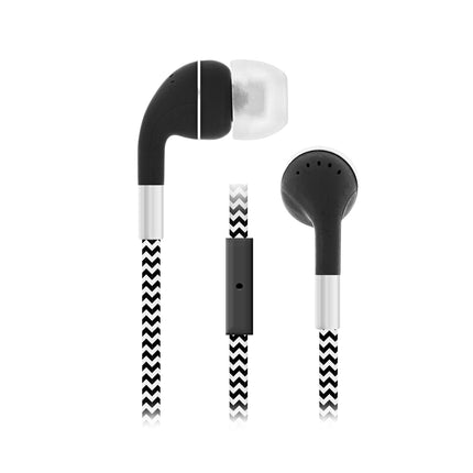 HM650 3.5m Cords Earbuds - Black/White