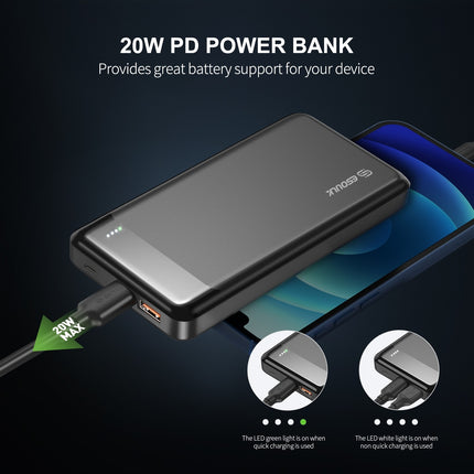 EP26:10000mAh PD20W&QC18W POWER BANK - Black