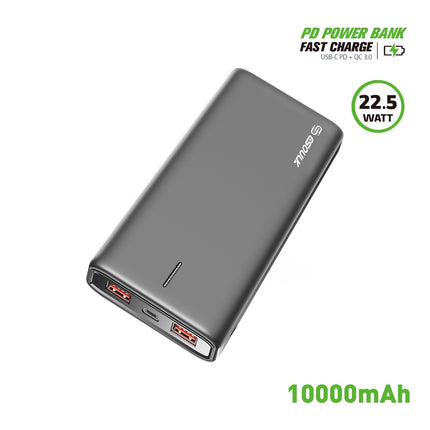 Esoulk EP30-BK:10000mAh PD20W+QC 22.5W POWER BANK