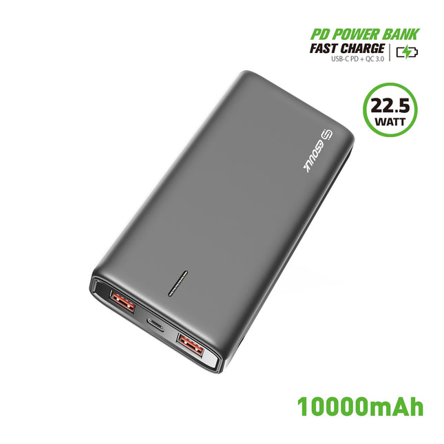 Esoulk EP30-BK:10000mAh PD20W+QC 22.5W POWER BANK