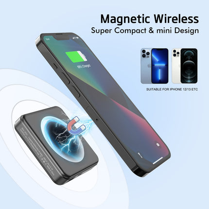 EP31: 5000mAh 5W MAGNETIC WIRELESS POWER BANK - BLACK