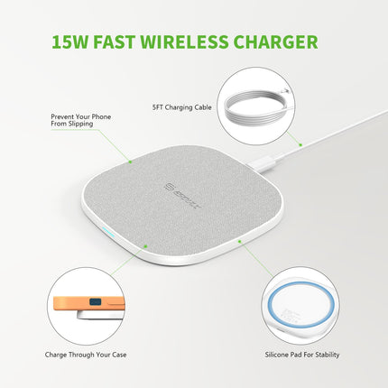 EW06:15W QI WIRELESS CHARGER - White