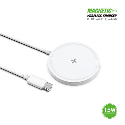 15W MAGNETIC WIRELESS CHARGER - WHITE